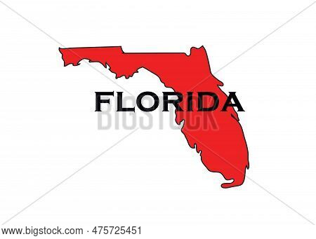 Politically Conservative State Of Florida Colored Red.