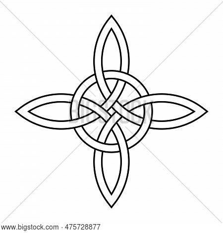 Endless Connected Arcs, Intertwined With A Circle. A Spiritual And Religious Symbol, Used In Medieva