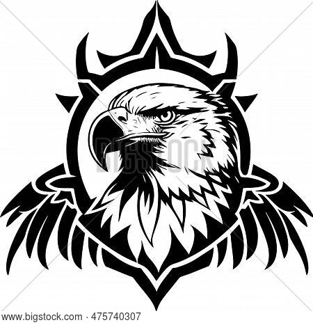 Great And Powerful Eagle Emblem Art Vector