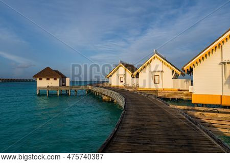 Overwater Villas At Daytime. Crossroads Maldives, Saii Lagoon Hotel. July 2021