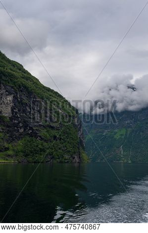 Natural Landscape At Geirangerfjord In Norway. July 2019