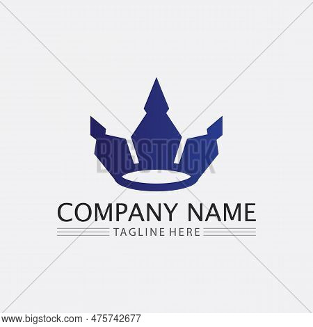 Crown Logo And Queen, King Logo Designtemplate Vector Illustration