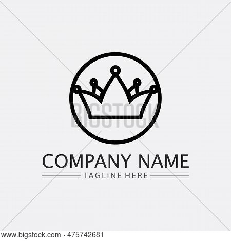 Crown Logo And Queen, King Logo Designtemplate Vector Illustration