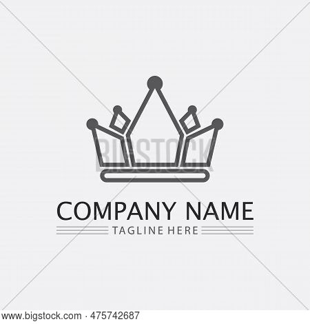 Crown Logo And Queen, King Logo Designtemplate Vector Illustration