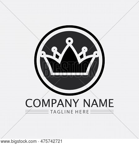 Crown Logo And Queen, King Logo Designtemplate Vector Illustration