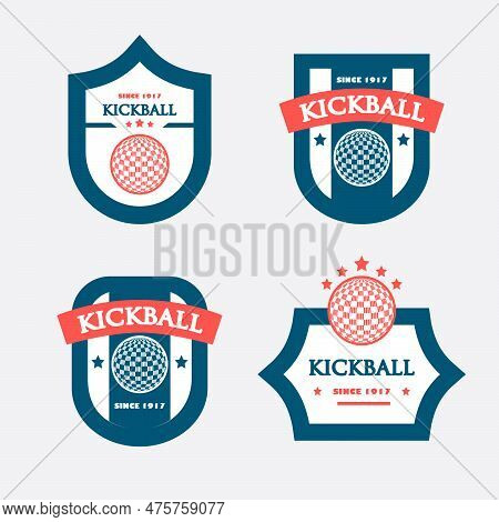 Kickball Badges Design Vector Logo Modern Isolated Illustration
