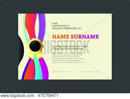 Dynamic Wave Modern Achievement Award Certificate Paper For Print, Decoration, Element Design And Ba