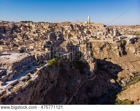 Aerial Picture. Matera - Spectacular Canyon Town
