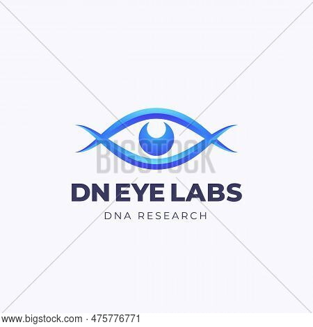 Dna Eye Spiral Labs Biotech Research Abstract Vector Sign, Symbol, Logo Template. Modern Technology,