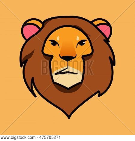 Lion Head For Cartoon Style Logo Icon