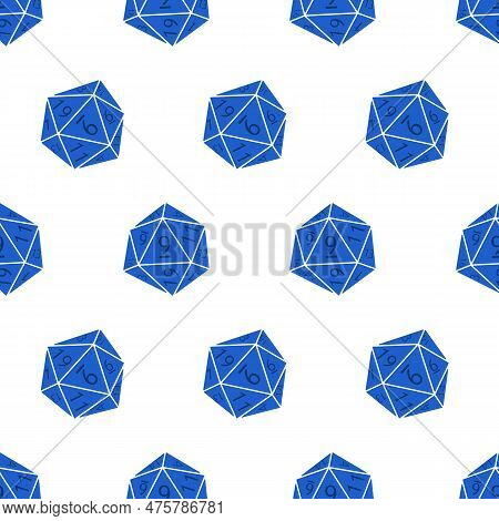 Seamless Pattern With D20 Dices Vector Illustration