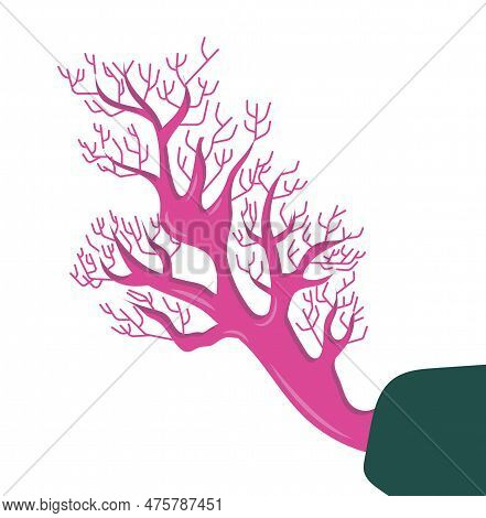 Red Coral. Simple Icon In Flat Style. Vector Illustration Isolated On White Background.