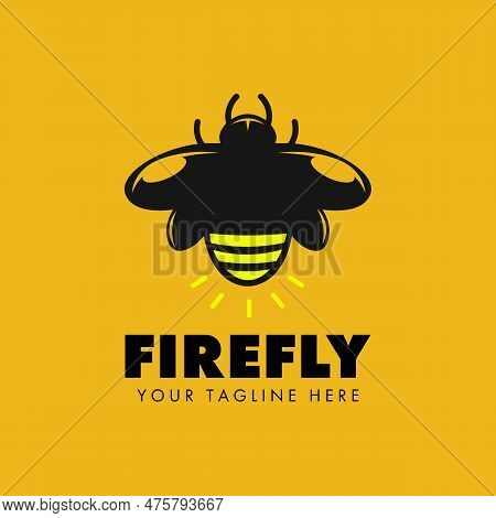 Firefly Logo Design Vector. Fireflies Icon Modern And Minimalist