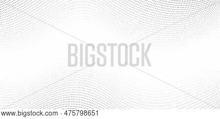 Dotted Wave Lines Background. Abstract Halftone Stripes Texture. Warped And Curved Dashed Lines Wall