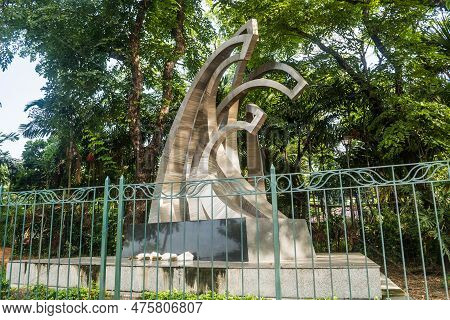Rizal Park, Manila, Philippines July 2, 2014: An Art Installation At The Rizal Park Along Taft Ave.,