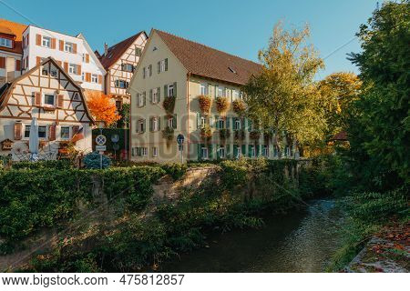 Old National German Town House In Bietigheim-bissingen, Baden-wuerttemberg, Germany, Europe. Old Tow