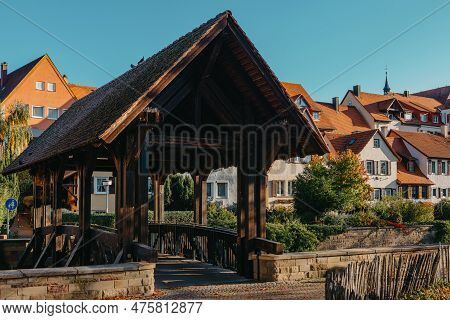 Old National German Town House In Bietigheim-bissingen, Baden-wuerttemberg, Germany, Europe. Old Tow