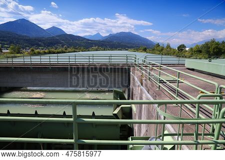 Austria Hydroelectricity Generation. Water Power Plant On River Drau (drava) In Paternion.