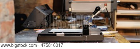 Modern Paper Trimmer Tool And Print Plotter Machine In Print Center, Banner.