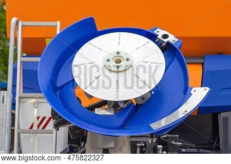 Up Position Arm At Salt Spreader Machine Winter Road