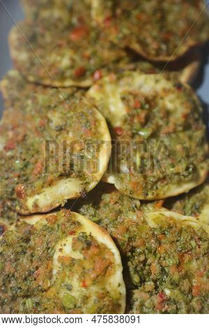 Turkish Lahmacun Kebap, One Of The Most Important Dishes Of Turkish Cuisine, Delicious And Tradition