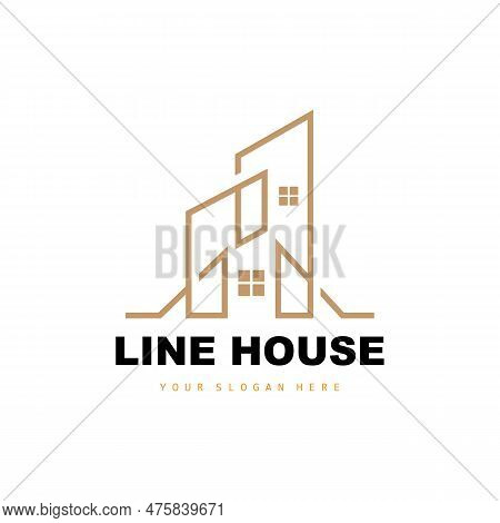 House Logo, Building Furniture Design, Construction Vector, Property Brand Icon, Real Estate, Housin