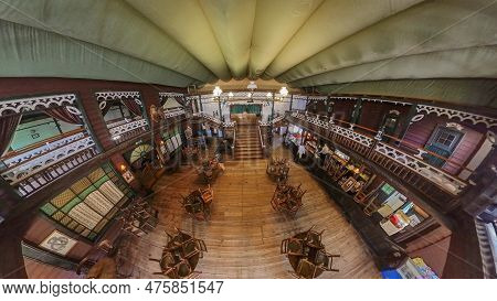Sioux City Park, Gran Canaria - April 2023: Aerial View Of The Interior Of The Saloon. In The Main S