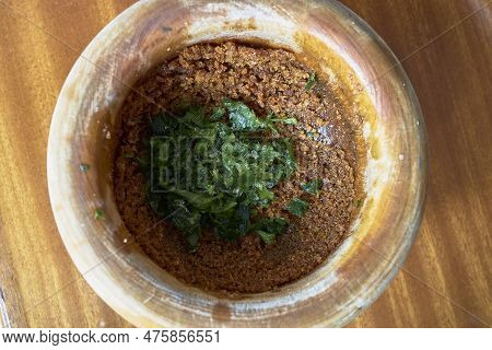 Kitchen Stuffing. Fried Breadcrumbs, Garlic And Parsley For A Cooking Recipe