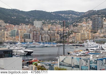 La Condamine, Monaco, April 22nd 2023:- A View Of Port Hercules, The Main Port Of Monaco, Located In