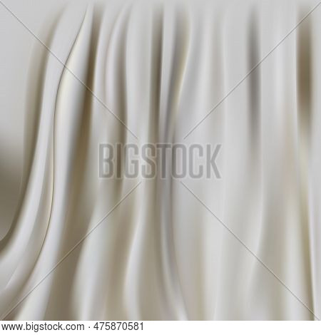 Wrinkled Textile. Silk Fabric. Design Fashion Style. Vector Illustration.  Eps 10