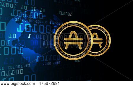 Amp Virtual Currency Image. 3d Illustrations. Amp Coin Logo