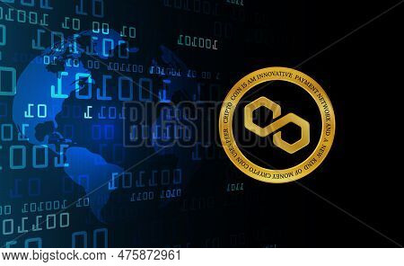 Polygon-matic Virtual Currency Images. 3d Illustration. Matic Coin Logo