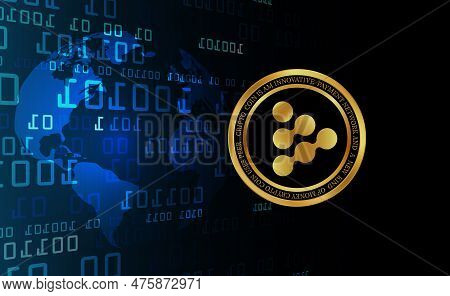 Iexec-rlc Virtual Currency Logo. 3d Illustrations. Rlc Coin Logo