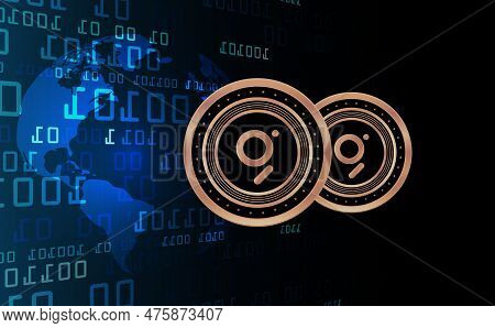 The Graph-grt Virtual Currency Images. 3d Illustrations.