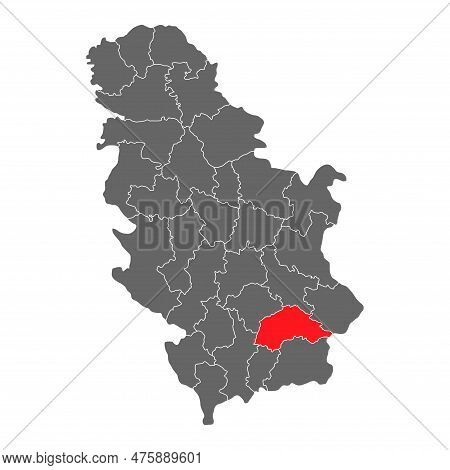 Serbia Map Jablanica Icon, Geography Blank Concept, Isolated Graphic Background Vector Illustration 