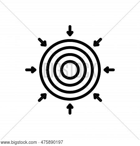 Black Line Icon For Layer Flake Stratum Surface Level Circle Coating Covering One-over-the-other Sta