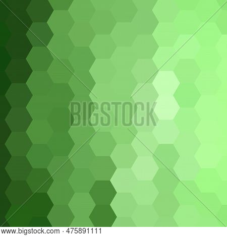 Green Hexagon Background. Presentation Template. Layout For Advertising. Vector Graphics.