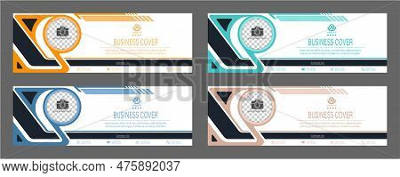 The Layout Of The Banner, Cover, Poster, Poster. A Set Of Templates In An Abstract Style With Space 