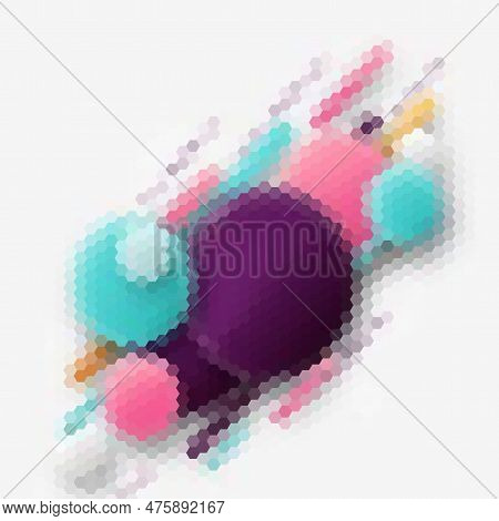 Retro Pattern Of Geometric Shapes. Colorful Mosaic Banner. Geometric Hipster Retro Background With P