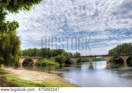Where The Dordogne River Meets The Vezere River At Limeuil, France