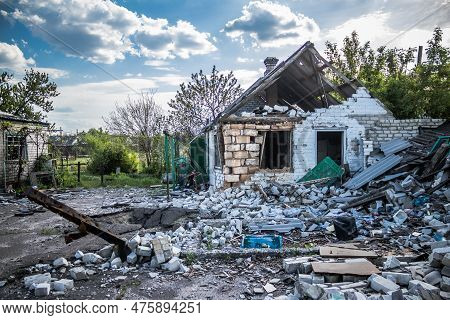 War In Ukraine, Village Of Yampil, Donetsk Oblast In Ukraine- 05 May 2023