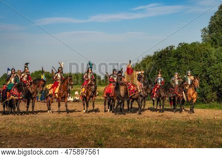 Gniew, Poland, Aug 2020 Castellan Commanding, Encouraging And Leading His Hussars, Polish Heavy Cava