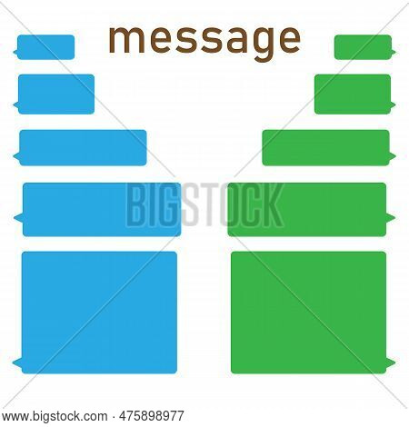 Bubble Message Design Template For Chat Or Website. Chat Interface. Empty Chat Bubbles With Place Fo