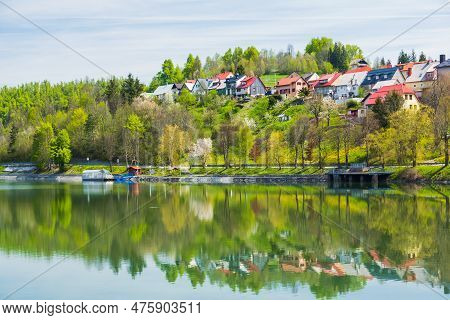 Town Of Fuzine On Lake Bajer, Gorski Kotar, Croatia
