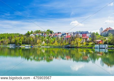 Town Of Fuzine On Lake Bajer, Gorski Kotar, Croatia