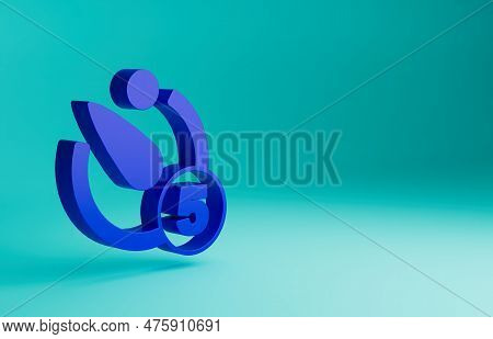 Blue Camera Timer Icon Isolated On Blue Background. Photo Exposure. Stopwatch Timer 5 Seconds. Minim