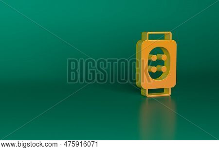 Orange Knee Pads Icon Isolated On Green Background. Extreme Sport. Skateboarding, Bicycle, Roller Sk
