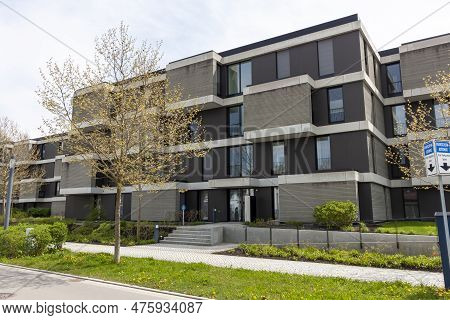 Kressbronn, Germany - April 30, 2023: Modern Buildings On The Street Of Kressbronn Am Bodensee