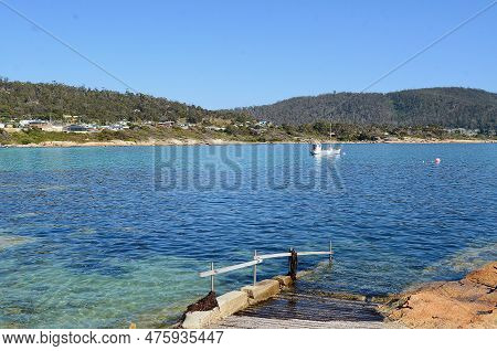 A View Of The Bay At Bicheno In Tasmania, Australia
