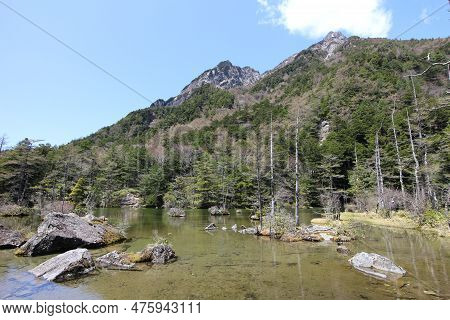 Myojin-ike Pond In Kamikochi, Nagano Prefecture, Japan